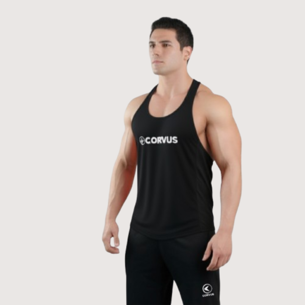 Musculosa Olímpica Genesis Negro | Gimnasio y Culturismo | Corvus
