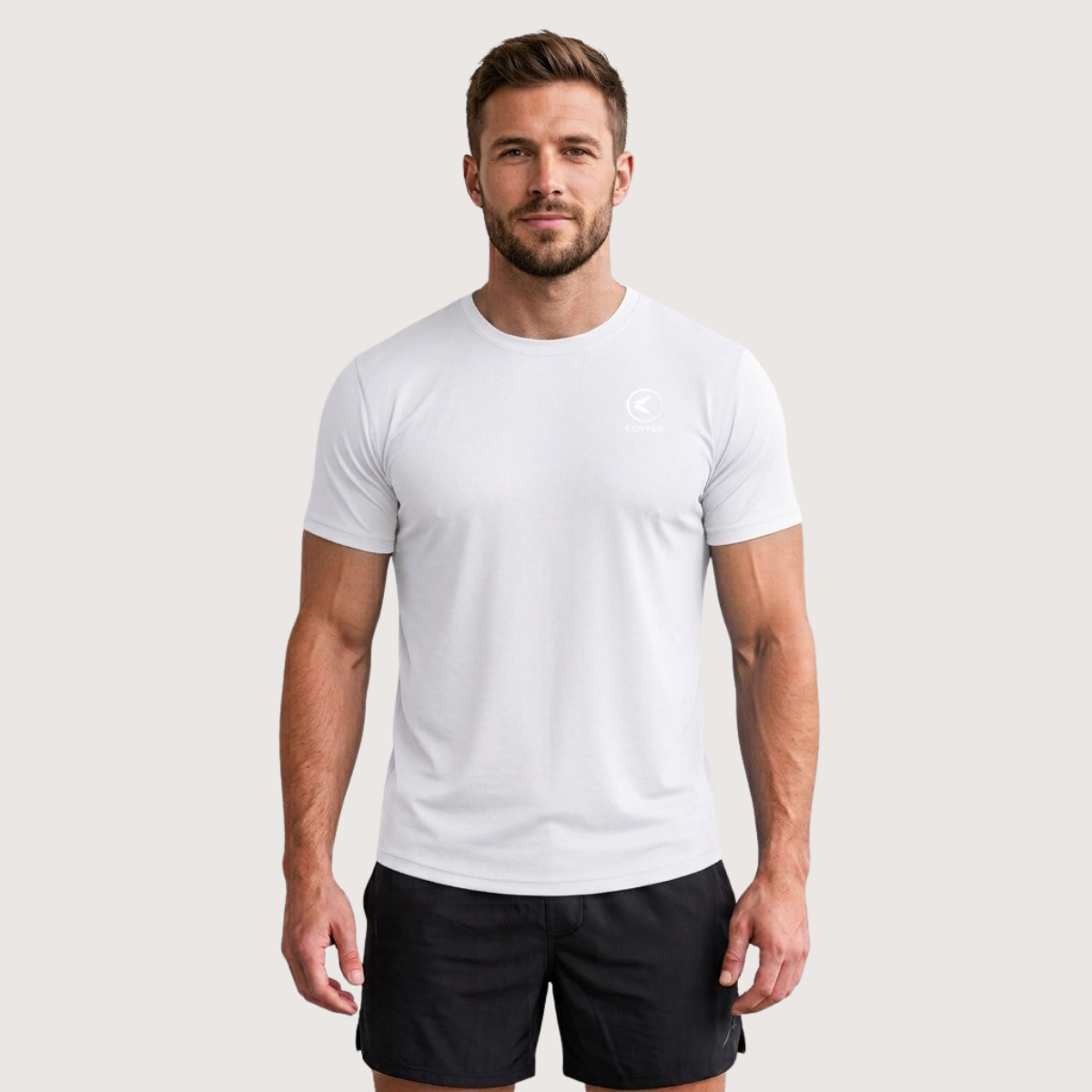 Remera Técnica Hombre Maratón Blanco | Running & Gym | Corvus