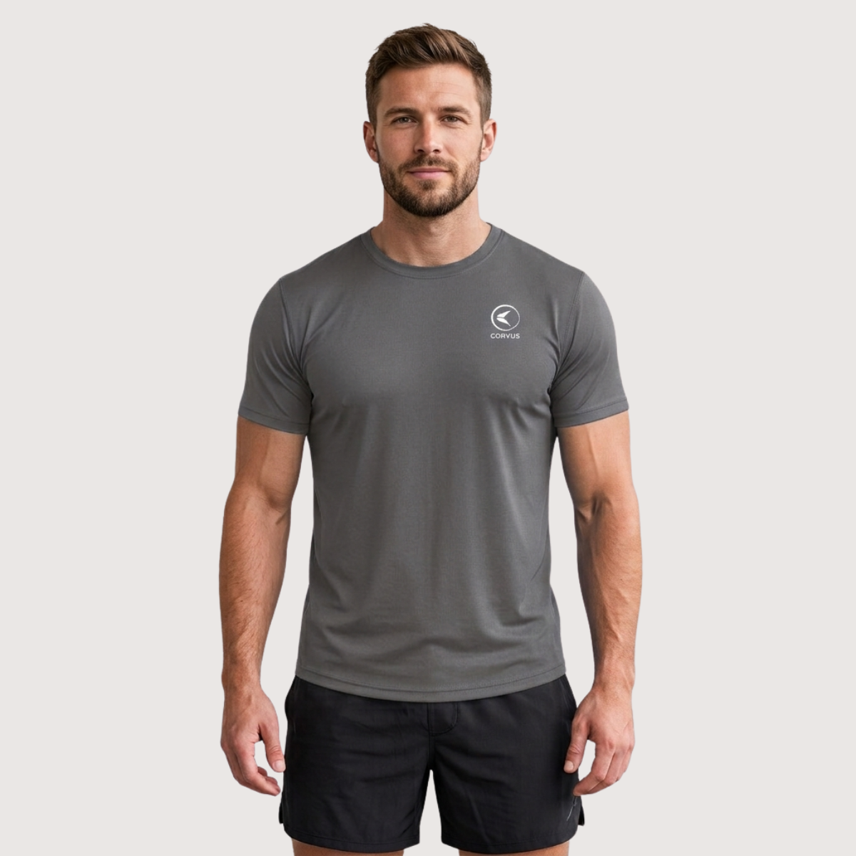 Remera Técnica Hombre Maratón Gris | Running & Gym | Corvus
