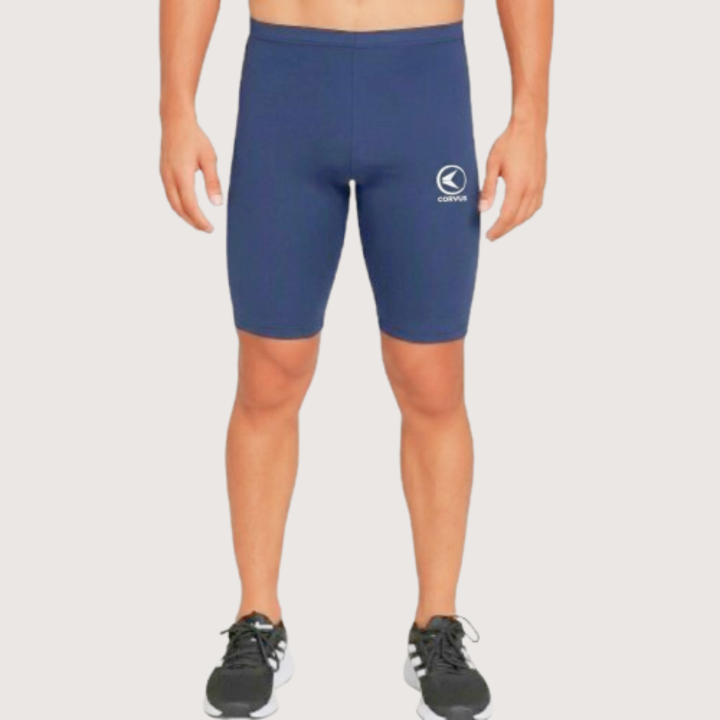 Calza running tipo biker delta azul