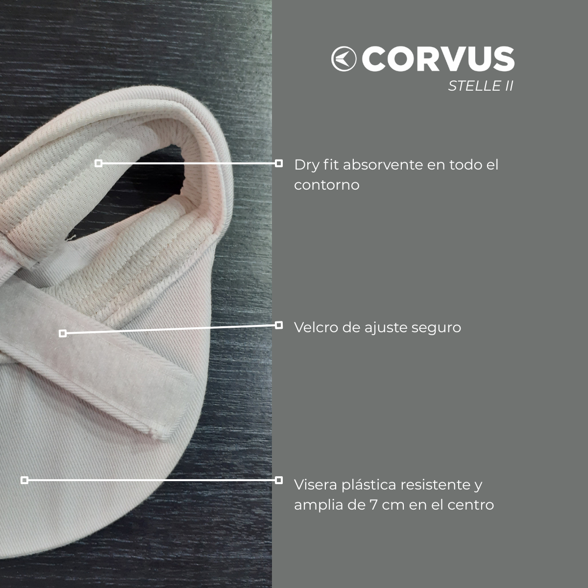 Visera deportiva stelle blanco