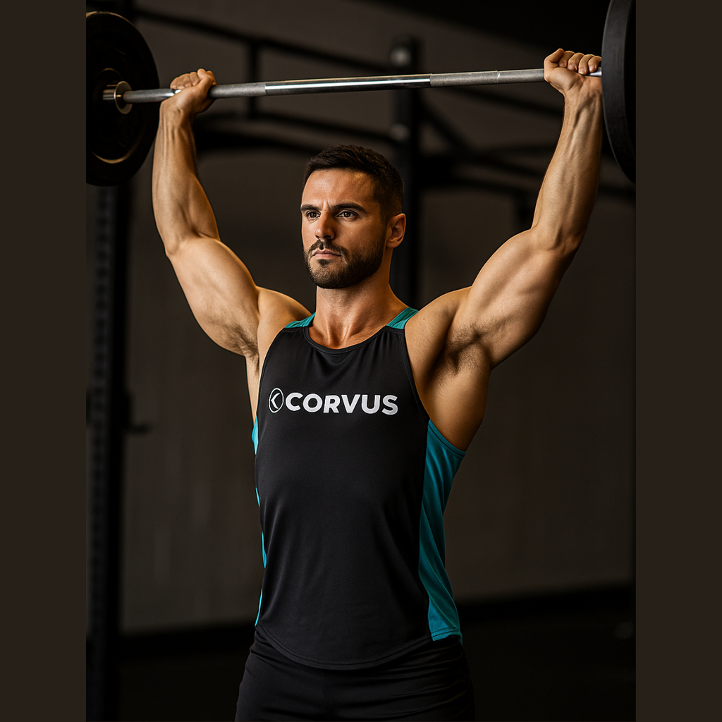 Musculosa Olímpica Genesis Cian | Gimnasio y Culturismo | Corvus