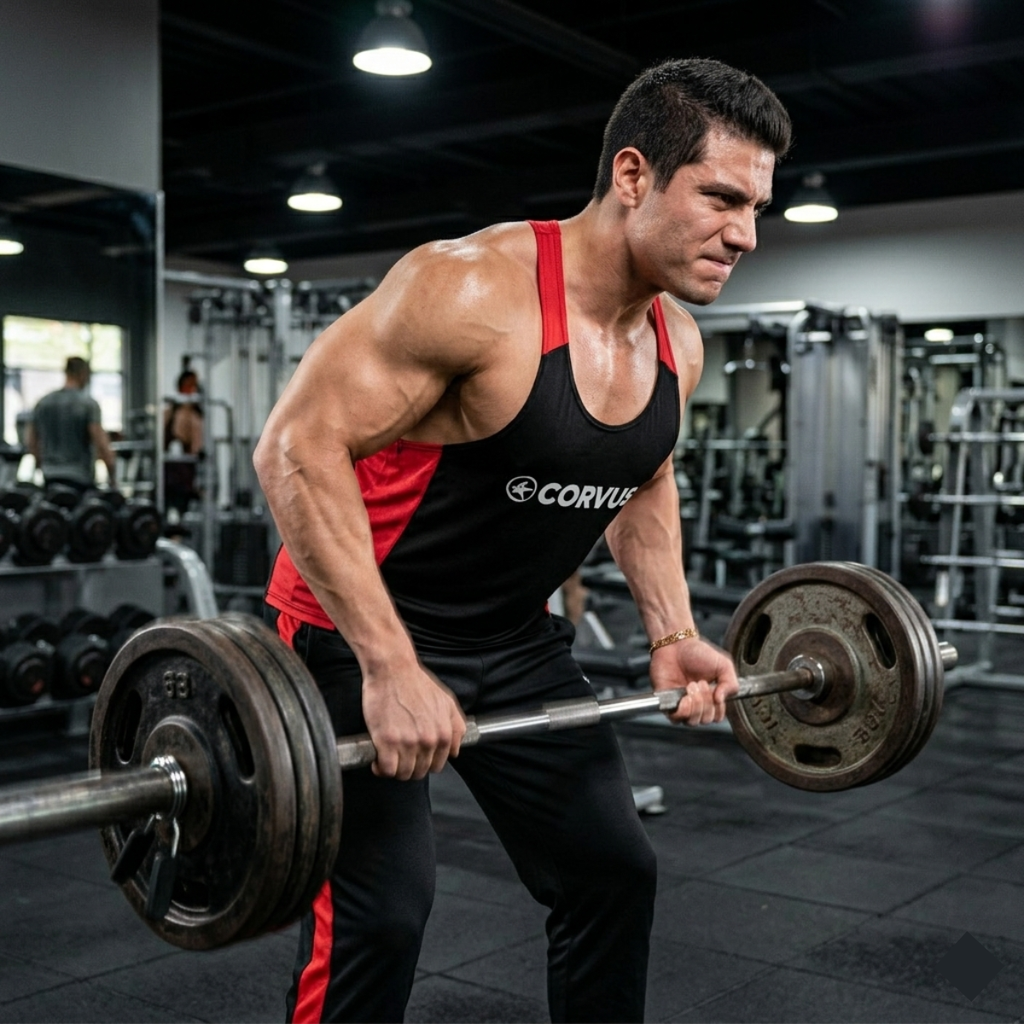 Musculosa Olímpica Genesis Rojo | Gimnasio y Culturismo | Corvus