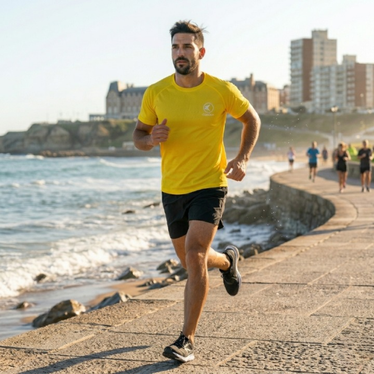 Remera Técnica Chitah Amarillo | Running y Gym Dry Fit | Corvus