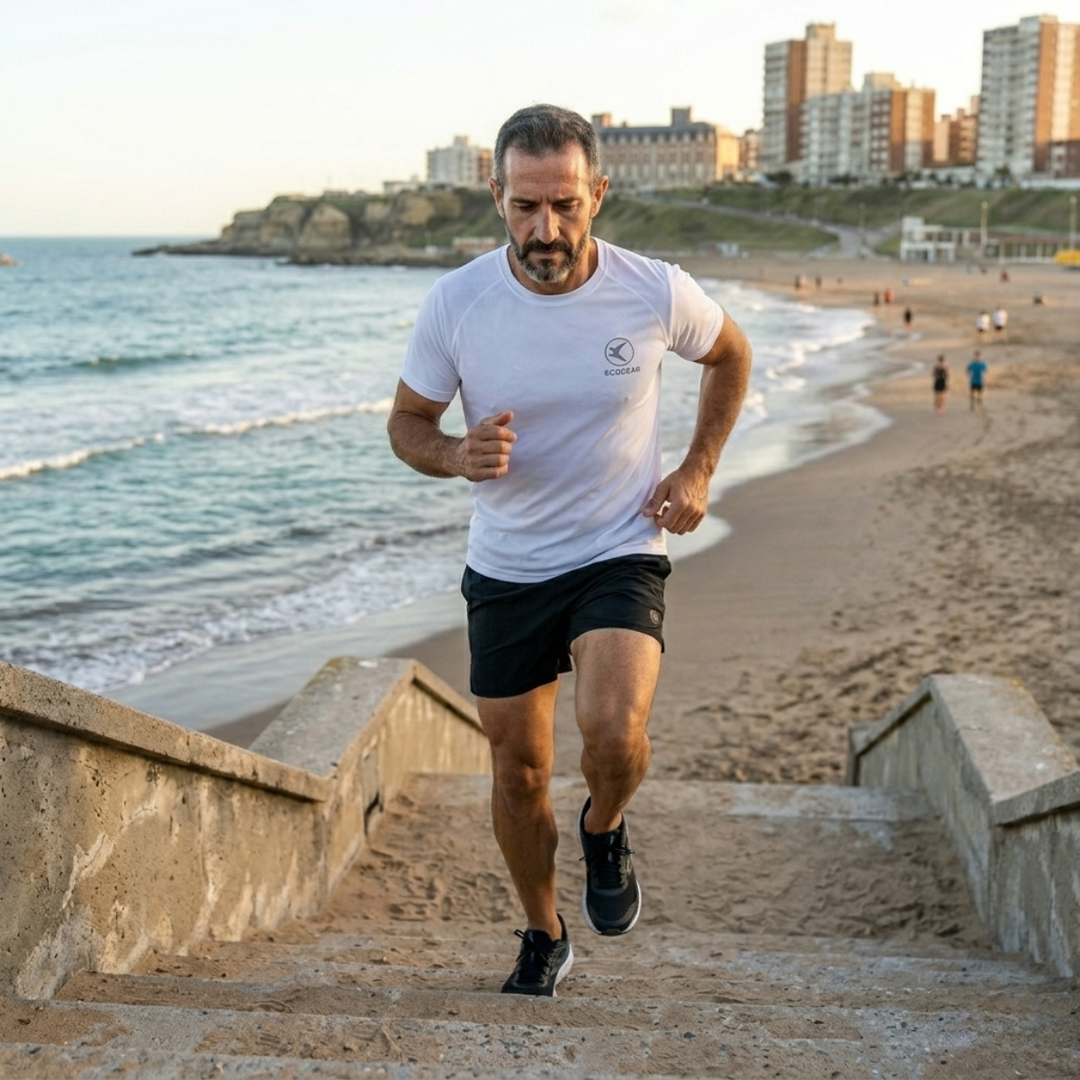 Remera Técnica Hombre Maratón Blanco | Running & Gym | Corvus