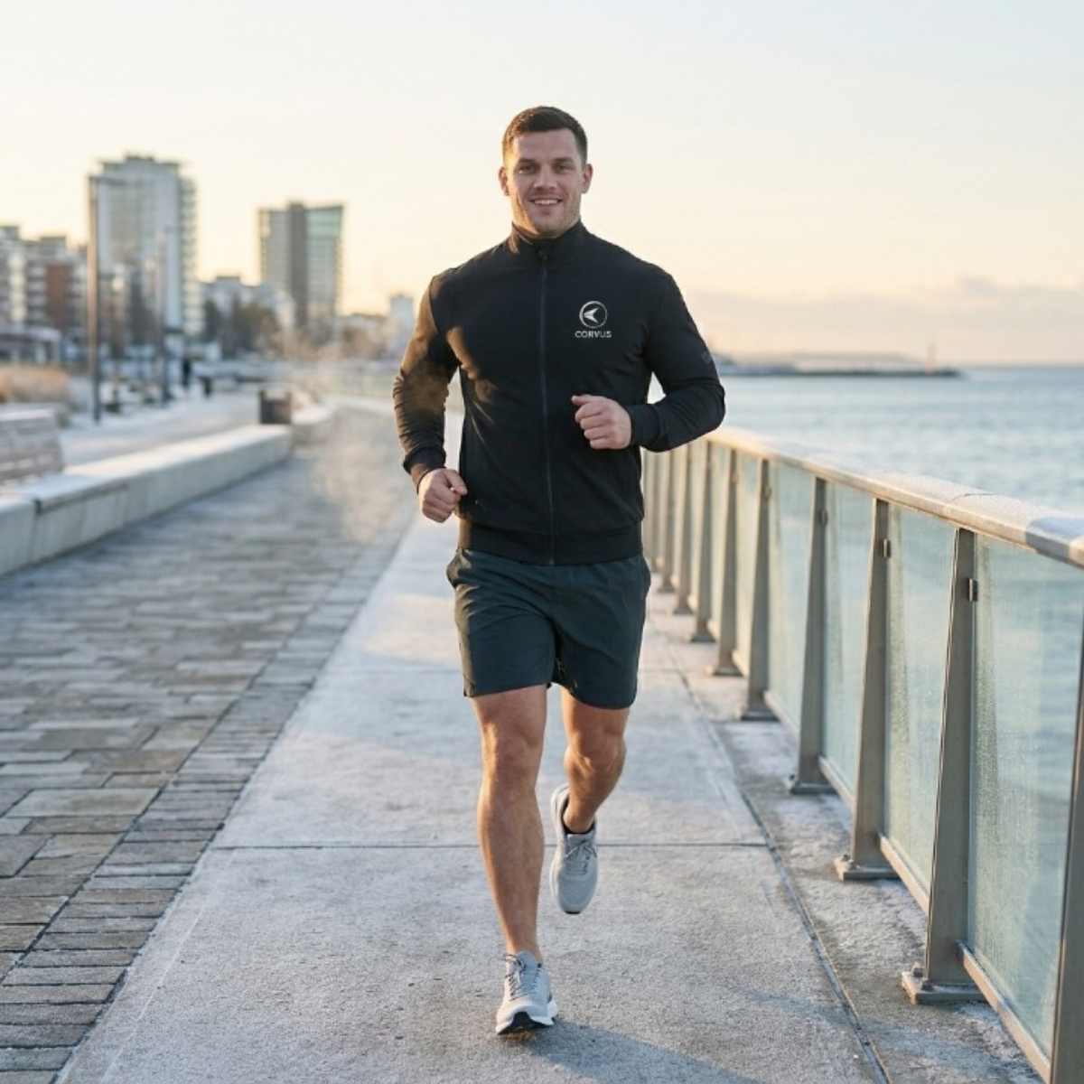 Campera Térmica Nativo Negro | Running, Trail y Uso Urbano | Corvus