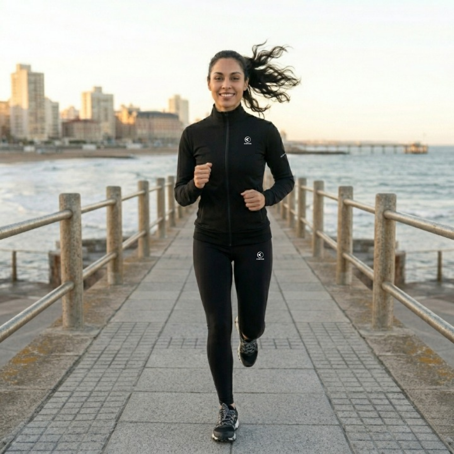 Campera Térmica Therma Negro | Running, Trail y Uso Urbano | Corvus