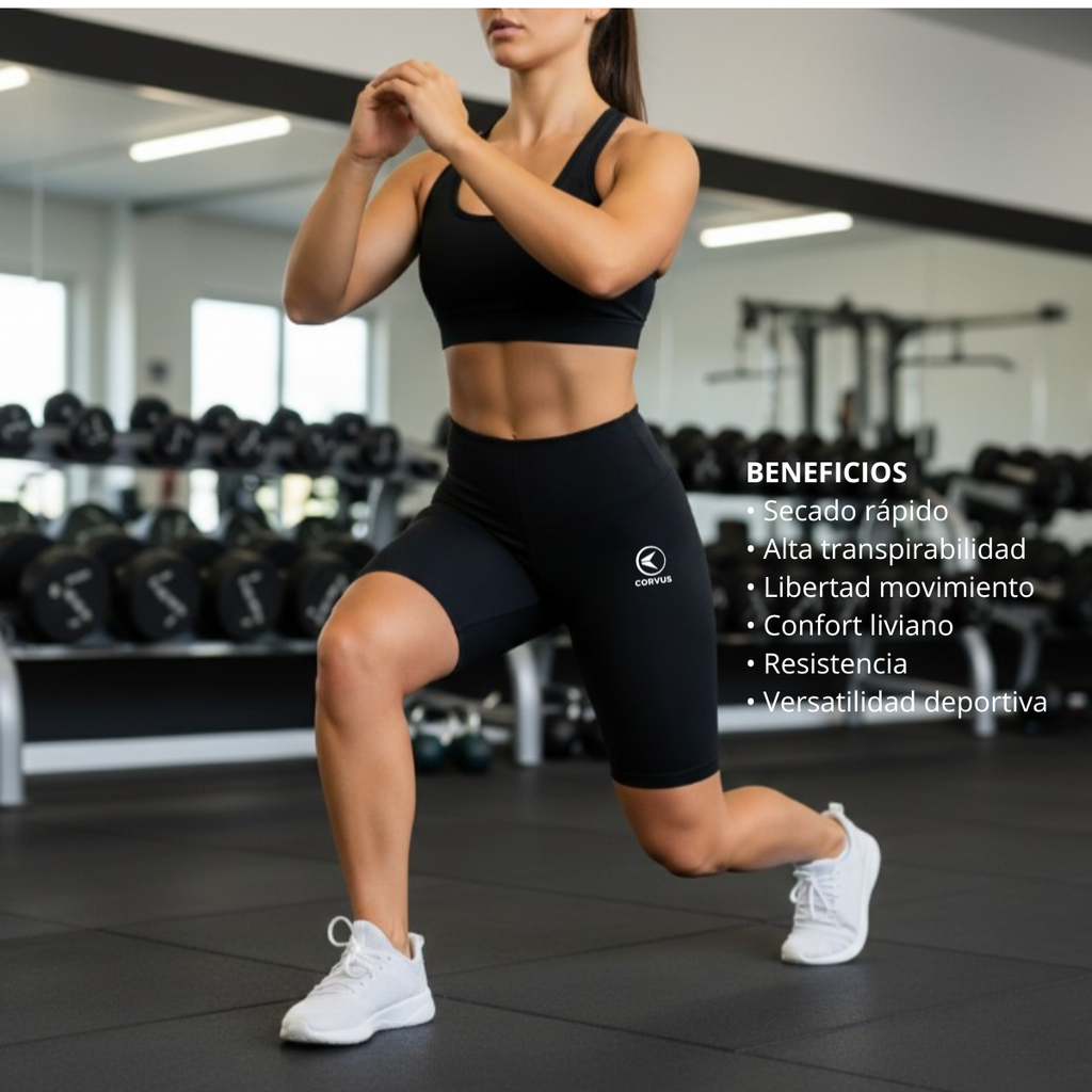 Calza running tipo biker delta azul
