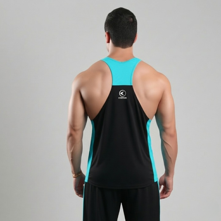 Musculosa Olímpica Genesis Cian | Gimnasio y Culturismo | Corvus