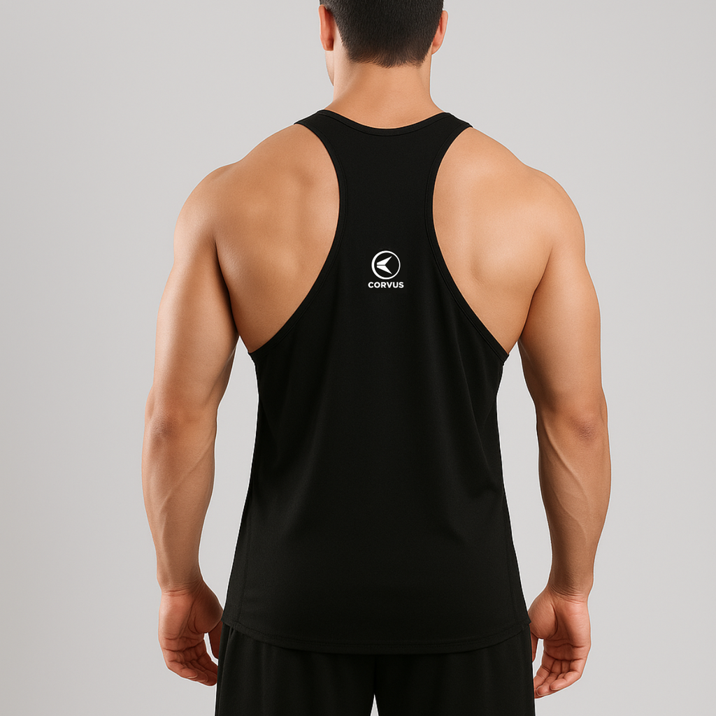 Musculosa Olímpica Genesis Negro | Gimnasio y Culturismo | Corvus