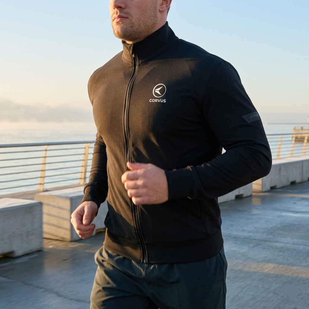 Campera Térmica Nativo Negro | Running, Trail y Uso Urbano | Corvus