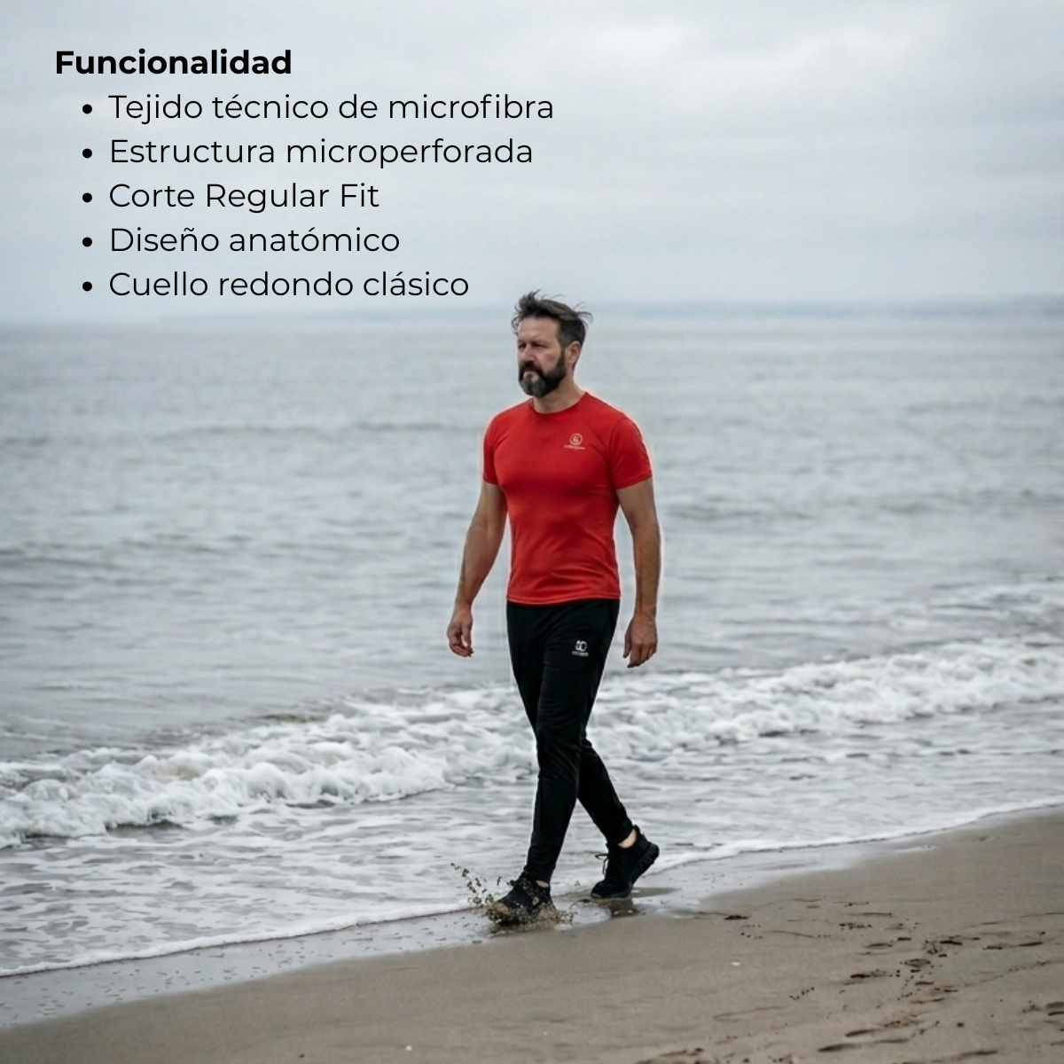 Remera Técnica Hombre Maratón Rojo | Running & Gym | Corvus