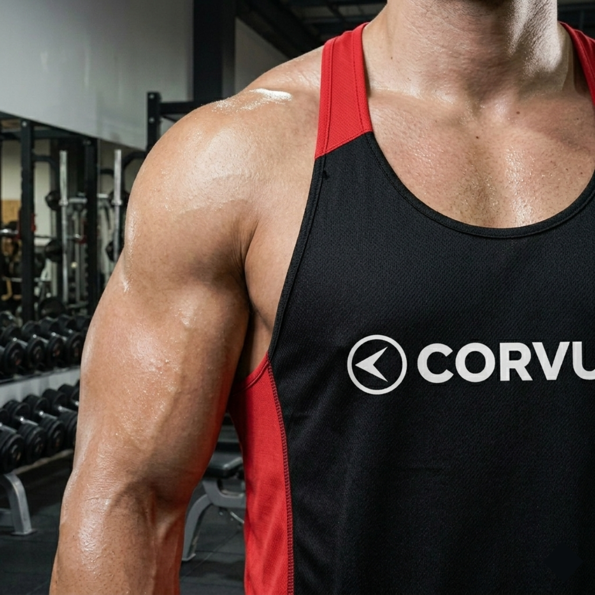 Musculosa Olímpica Genesis Rojo | Gimnasio y Culturismo | Corvus