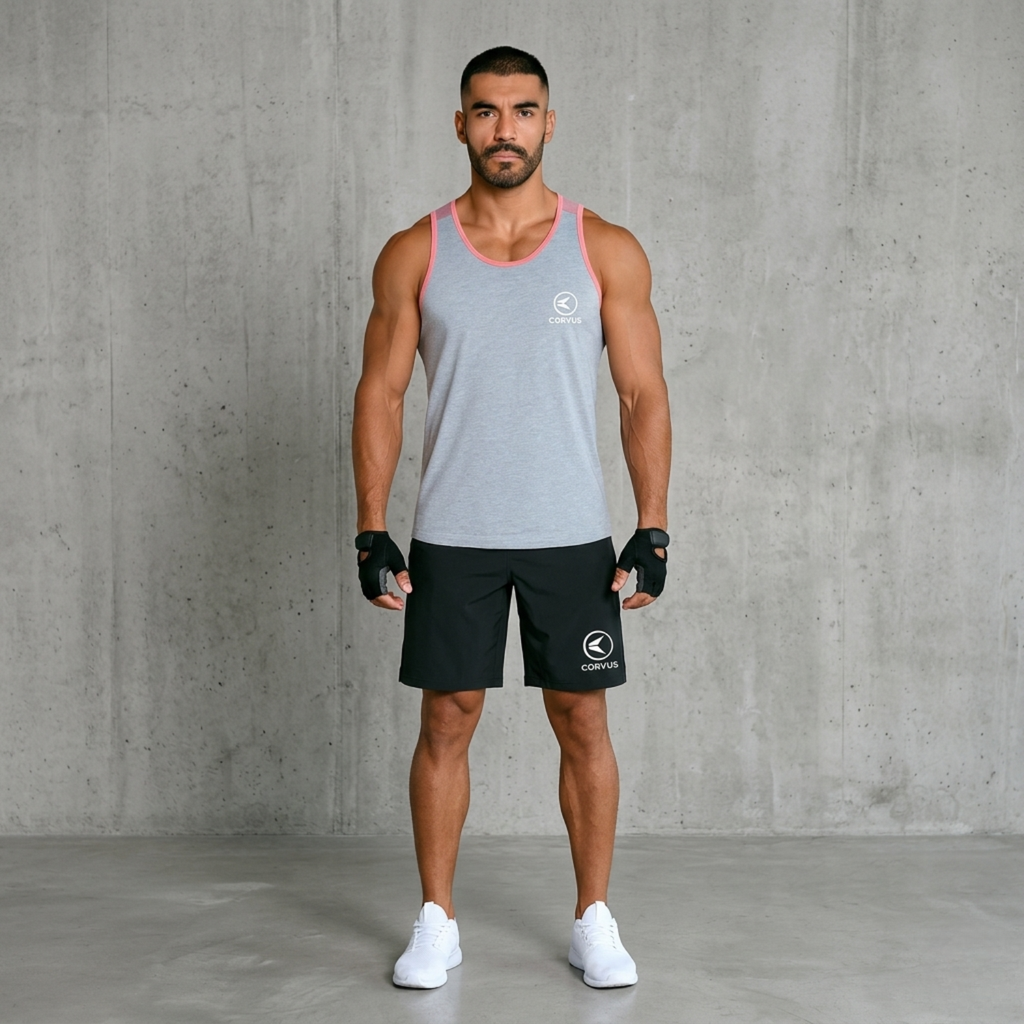 Musculosa Deportiva Hombre Force Algodón Gris | Gym & Running | Corvus