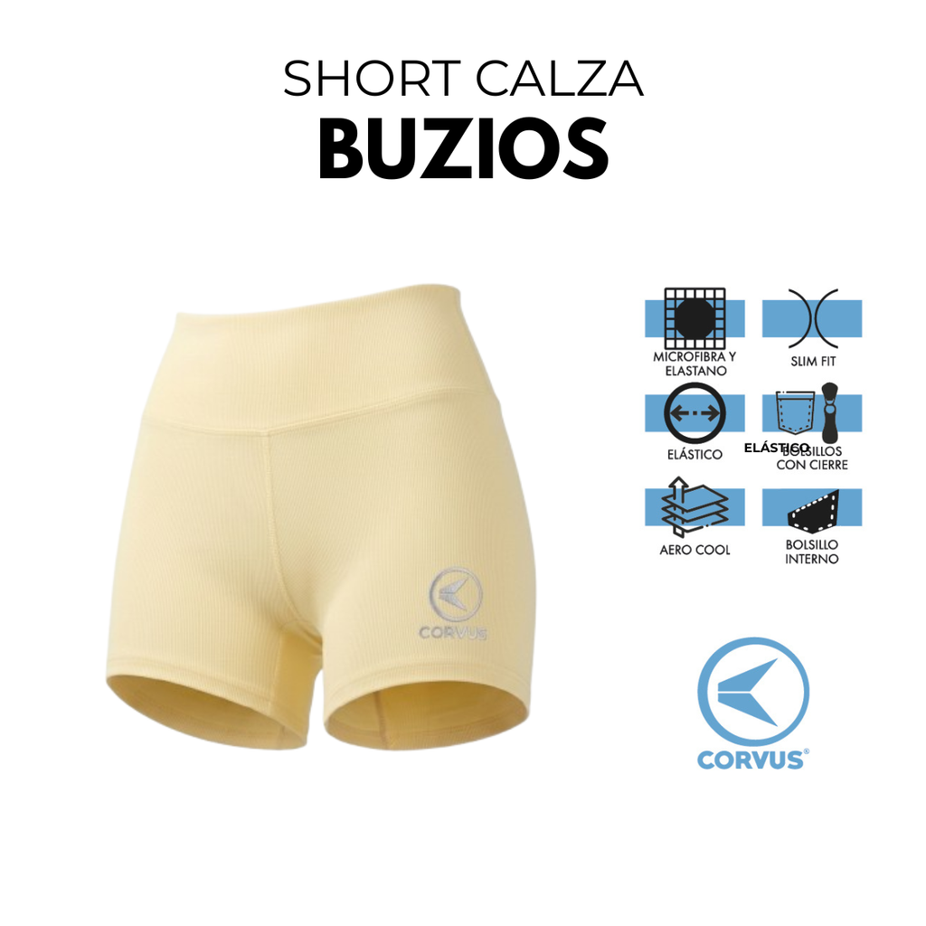 Calza Short Deportiva Buzios Aqua | Running y Gym | Corvus