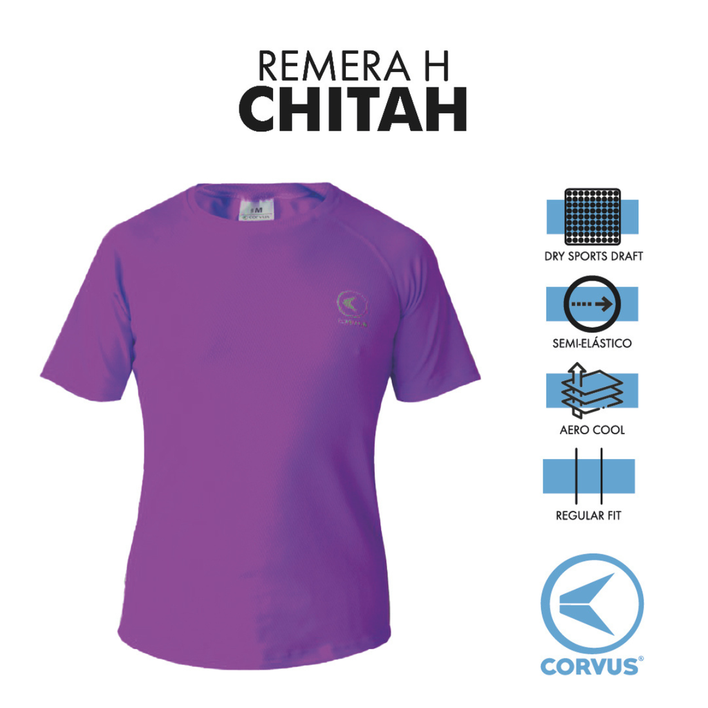 Remera Técnica Chitah Amarillo | Running y Gym Dry Fit | Corvus