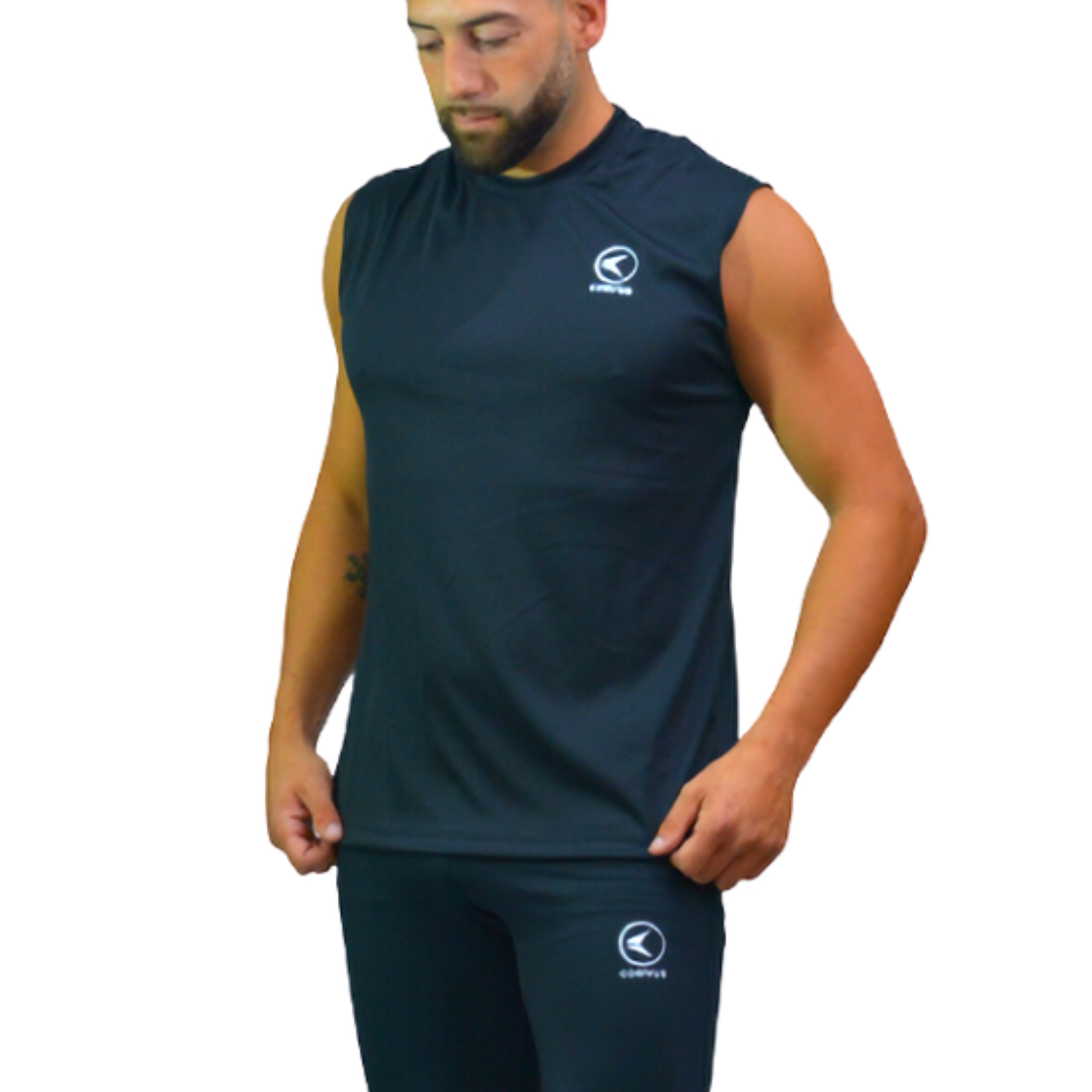 Remera sin mangas Tribal negro