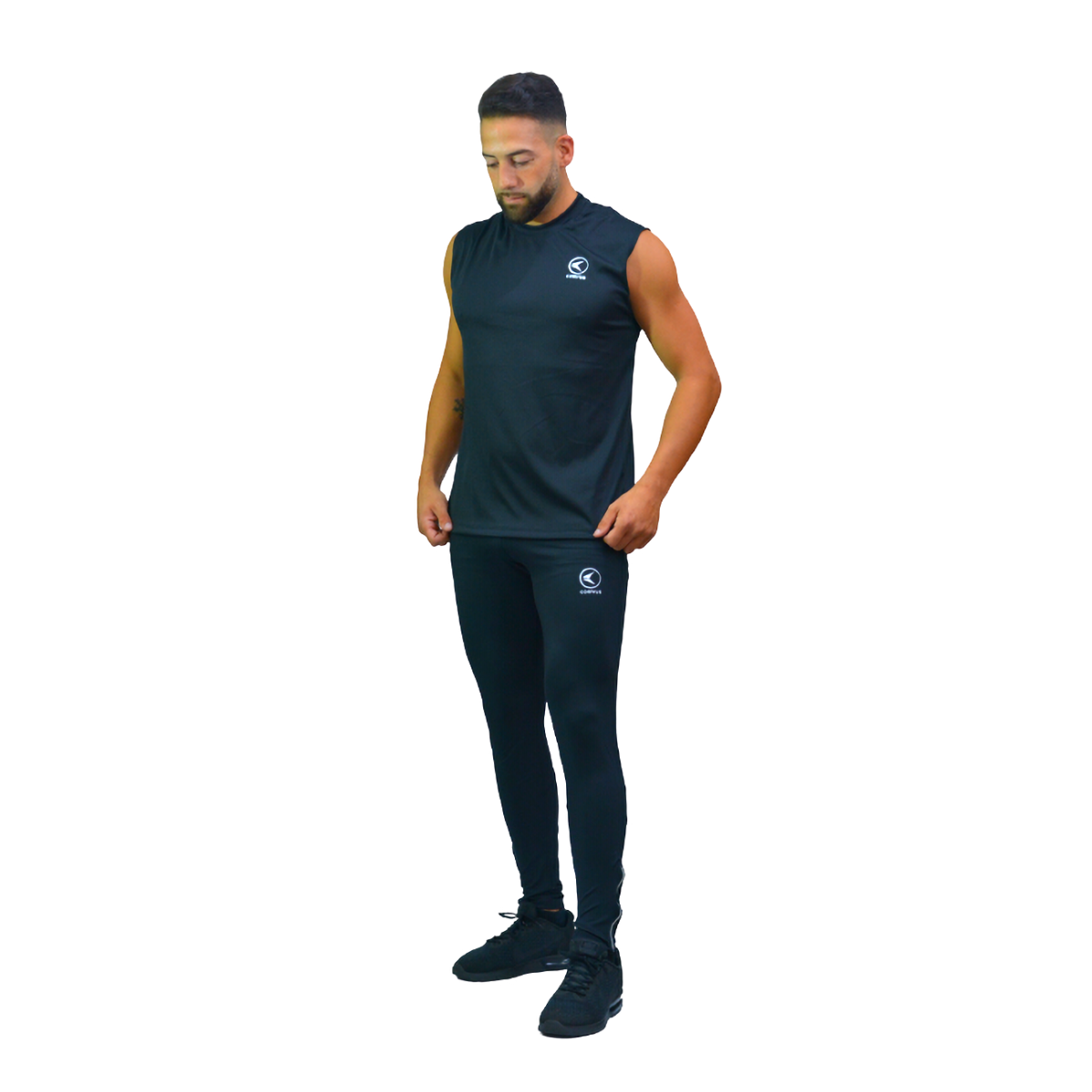 Remera sin mangas Tribal negro